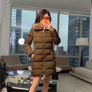 Massimo Dutti Chocolate Brown Coat with Plush Collar